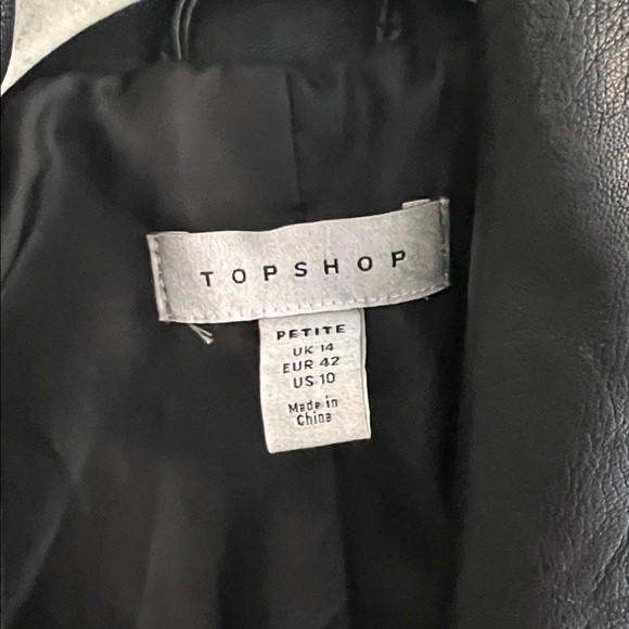 Topshop Black Leather Biker Jacket - Picture 2 of 3